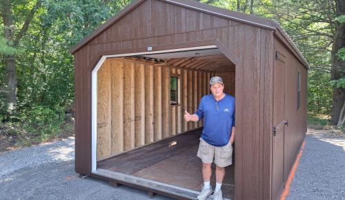 Canadian Portable Garage 12x24 brown with brown metal roof